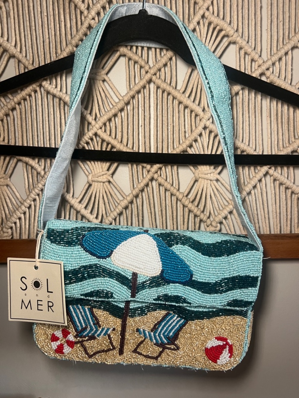 Beaded Beach Shoulder Bag